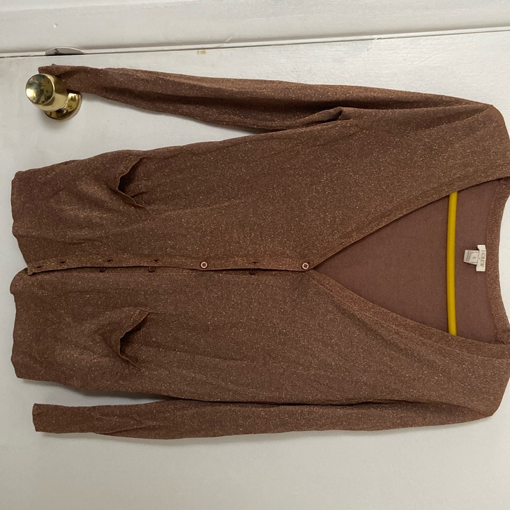 J.crew brown glittered sweater